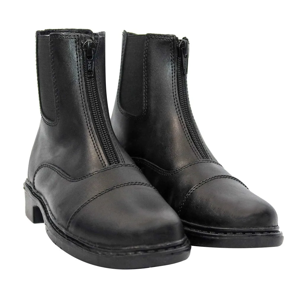 TuffRider Perfect Front Zip jodhpurschoenen zwart kinderen waterafstotend