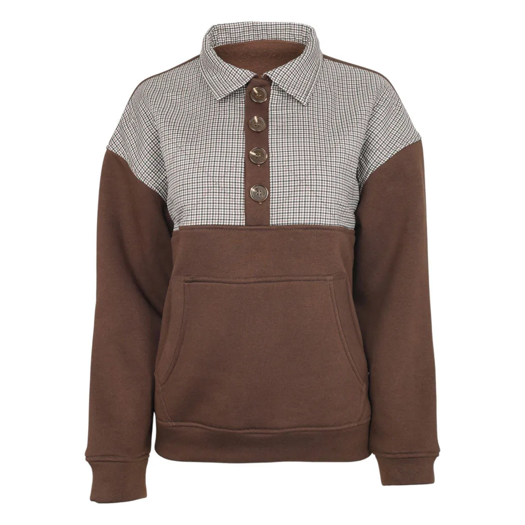 Dapplebay Heirloom 1/2 Zip pullover dark bay XS gewatteerd